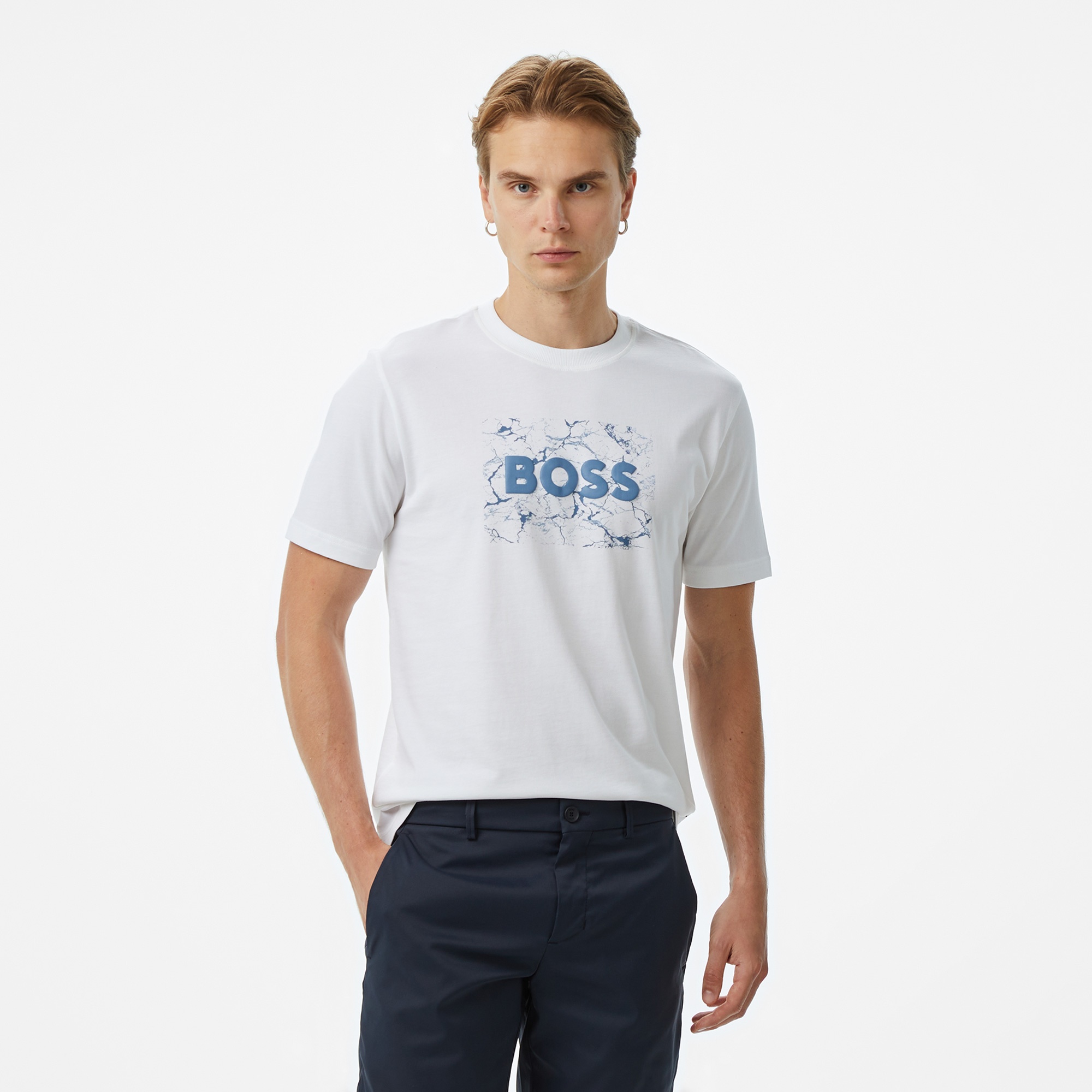Boss Logospace Erkek Beyaz T-Shirt