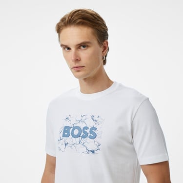  Boss Logospace Erkek Beyaz T-Shirt