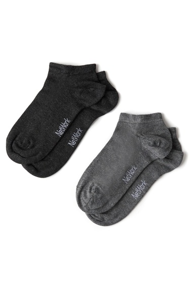  Network Erkek Gri Antrasit 2li Bambu Çorap Seti