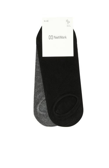  Network Kadın Siyah Gri 2li Bambu Çorap Seti