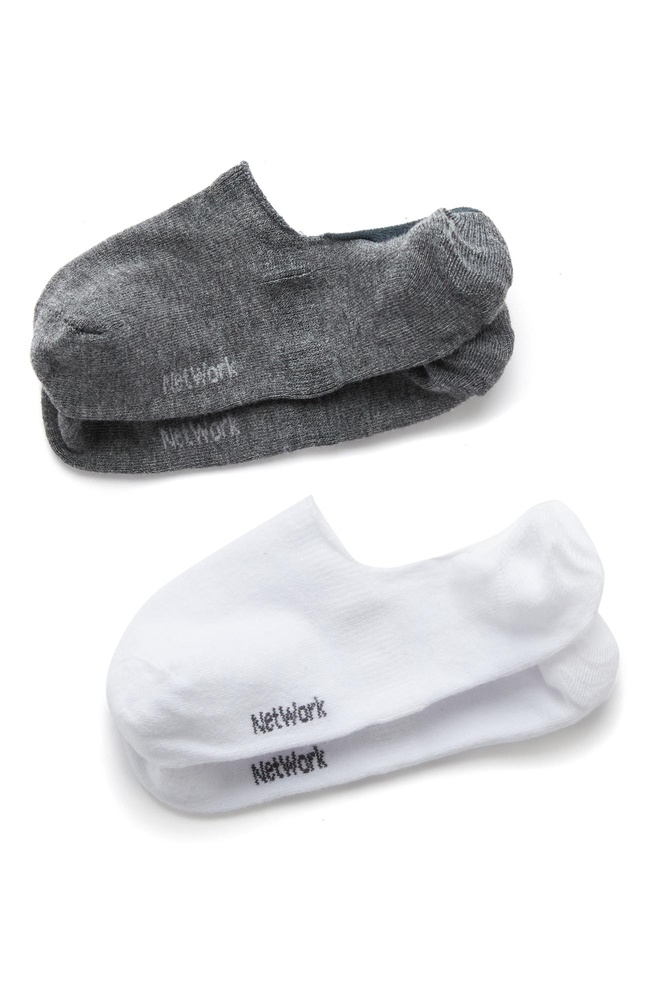  Network Kadın Gri Beyaz 2li Bambu Çorap Seti