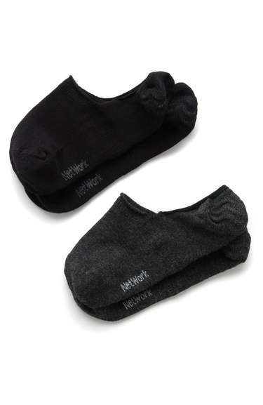  Network Kadın Siyah Antrasit 2li Bambu Çorap Seti