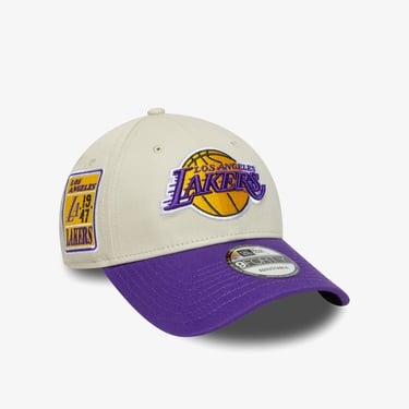  New Era Contrast Patch LA Lakers Unisex Krem/Mor Şapka