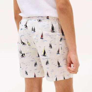  Tommy Hilfiger Print Linen Çocuk Beyaz Mayo