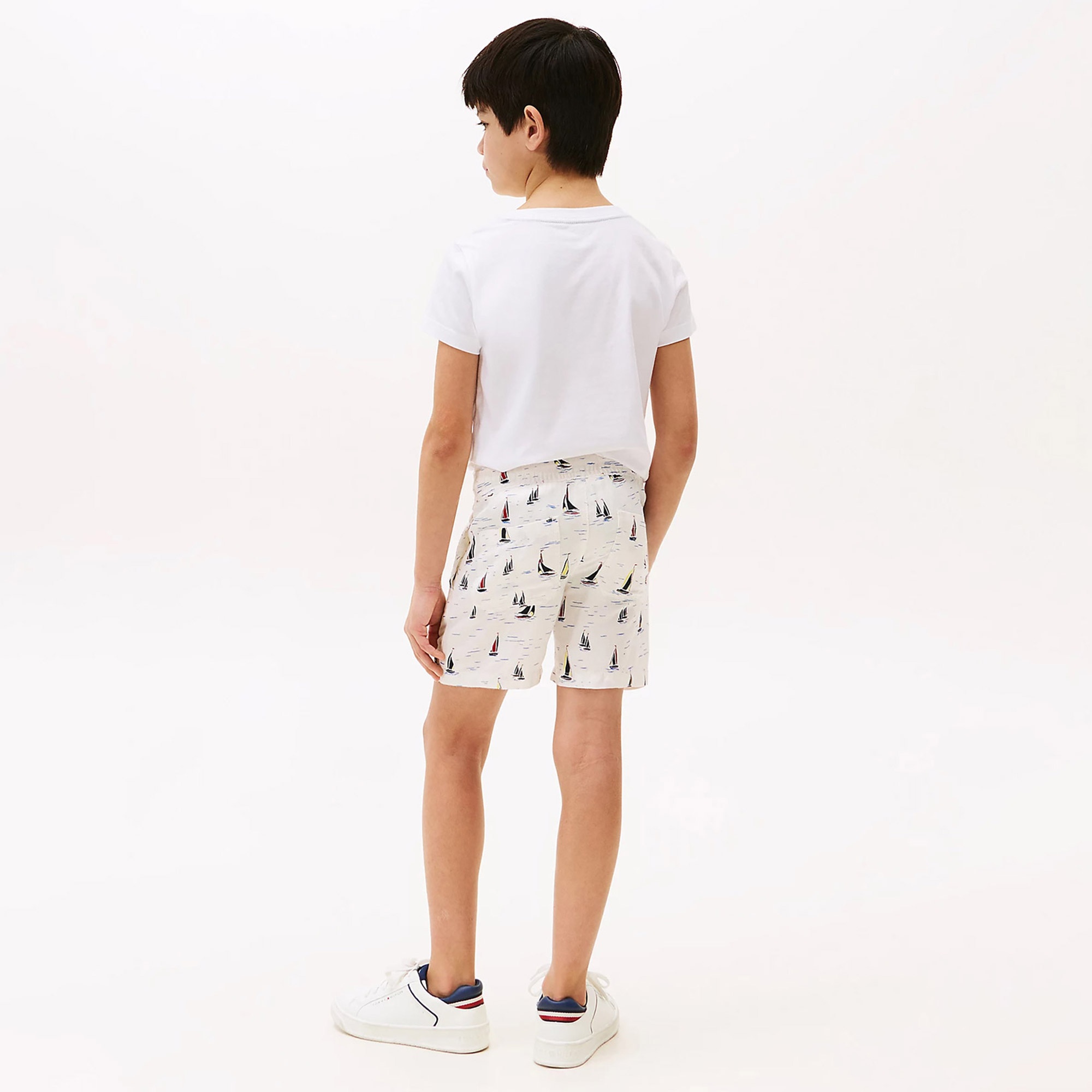 Tommy Hilfiger Print Linen Çocuk Beyaz Mayo