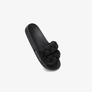  Tommy Hilfiger Braided Strap Kadın Siyah Terlik