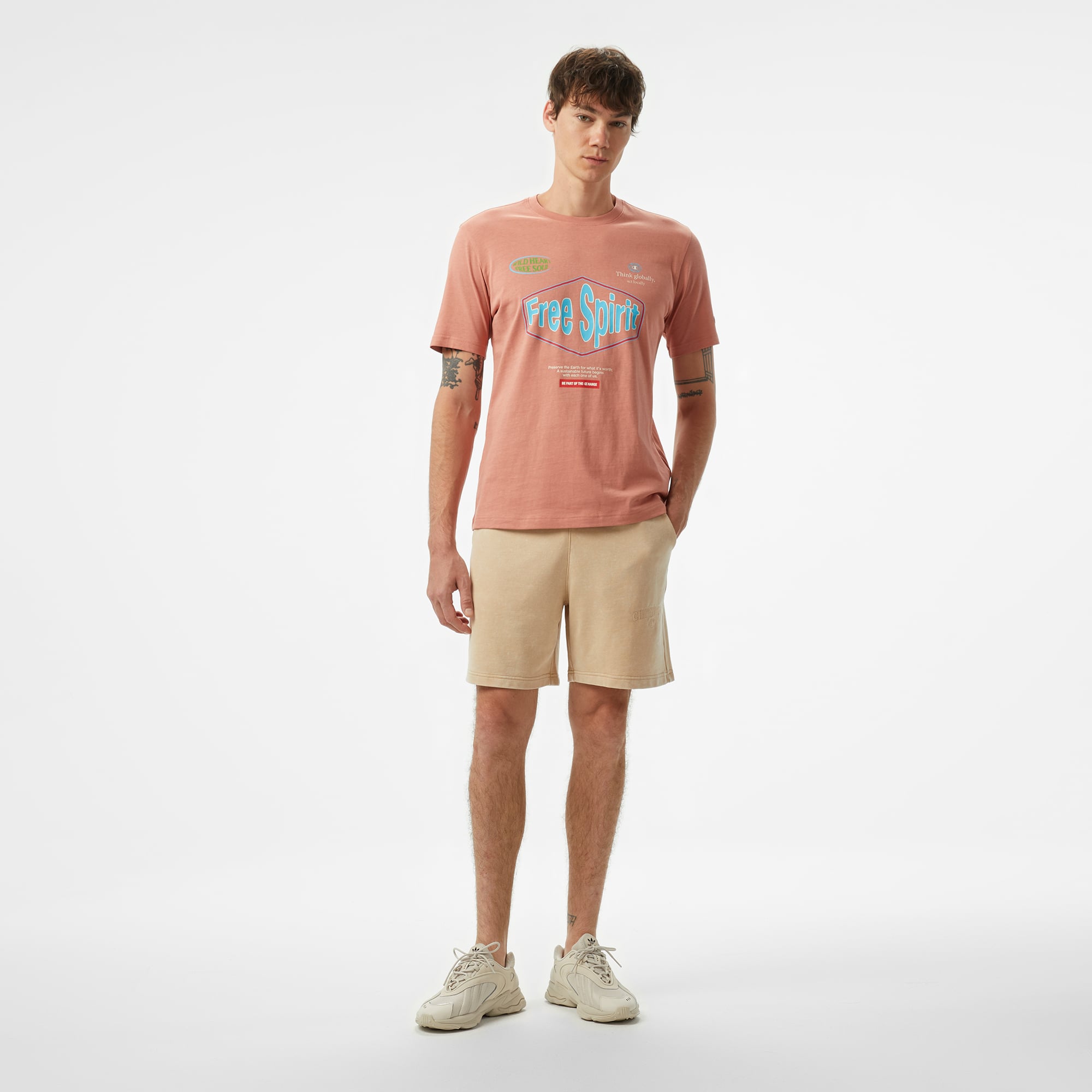  Champion Rib Cuff Erkek Bej Şort