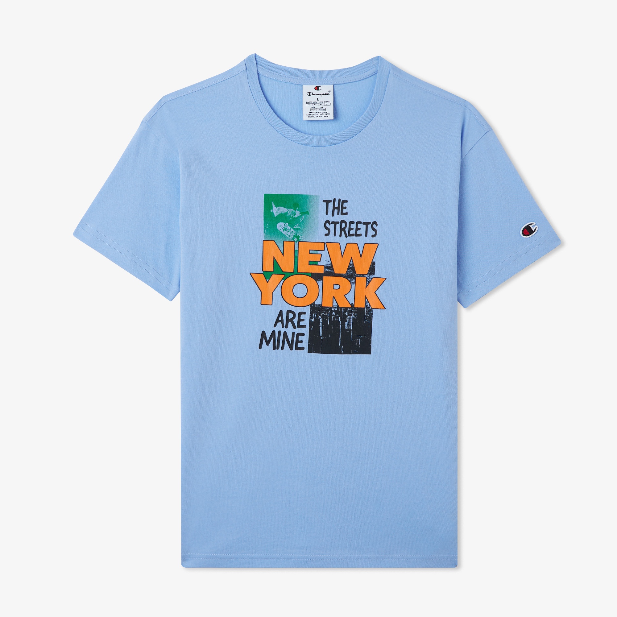 Champion Crewneck Çocuk Mavi T-Shirt