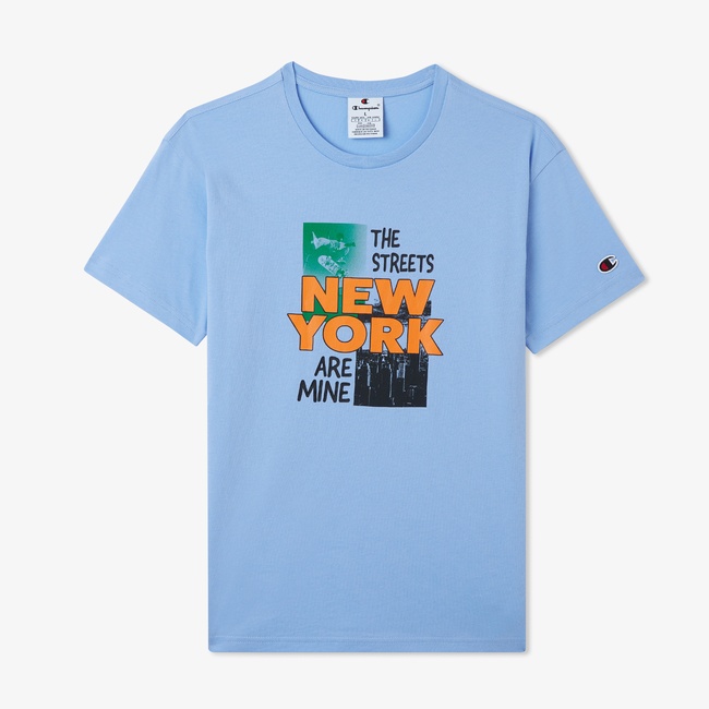  Champion Crewneck Çocuk Mavi T-Shirt