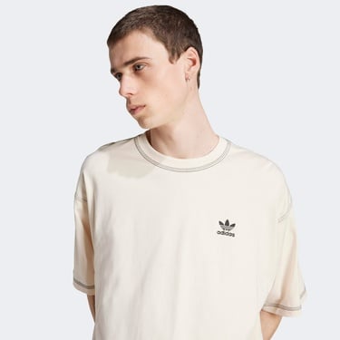  adidas Trefoil Essentials Erkek Beyaz Oversize T-Shirt