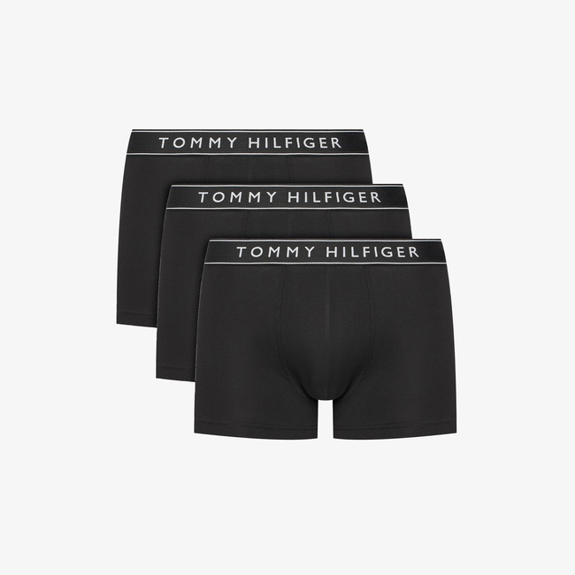  Tommy Hilfiger Bel Lastikli Logolu Erkek Siyah 3'lü Boxer