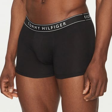  Tommy Hilfiger Bel Lastikli Logolu Erkek Siyah 3'lü Boxer