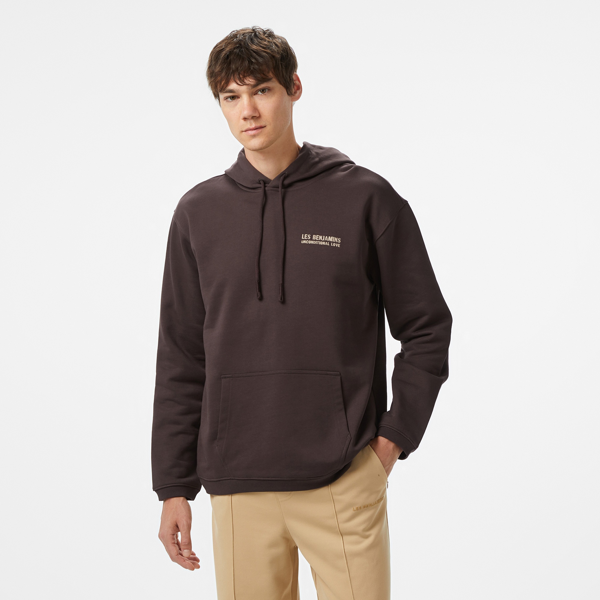 Les Benjamin Erkek Bej Hoodie