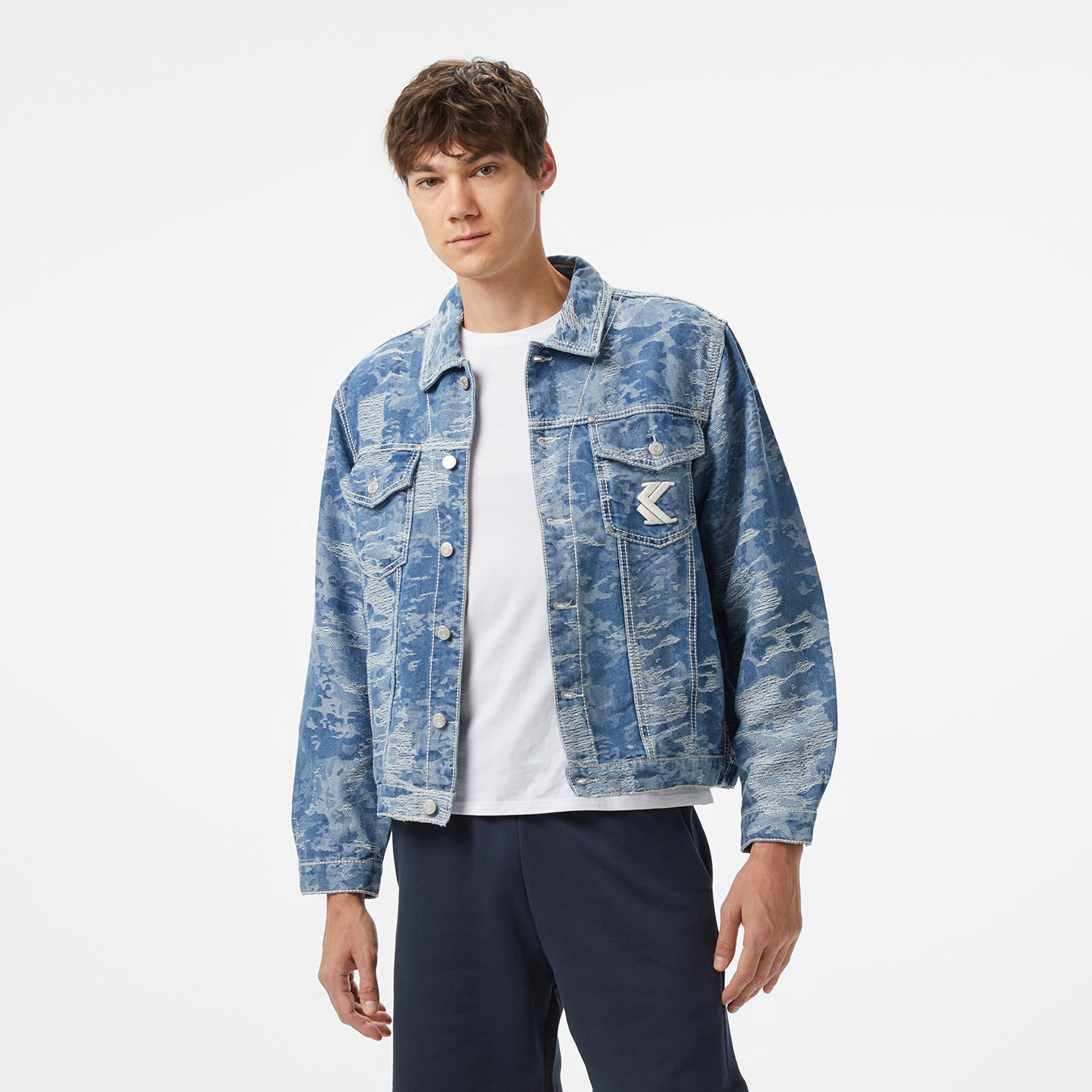  Karl Kani Distess Camo Erkek Mavi Ceket