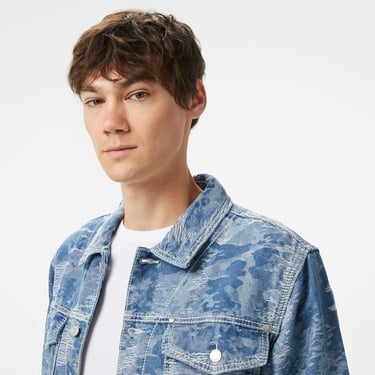  Karl Kani Distess Camo Erkek Mavi Ceket