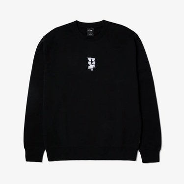  Huf Set Megablast Crewneck Erkek Siyah Sweatshirt