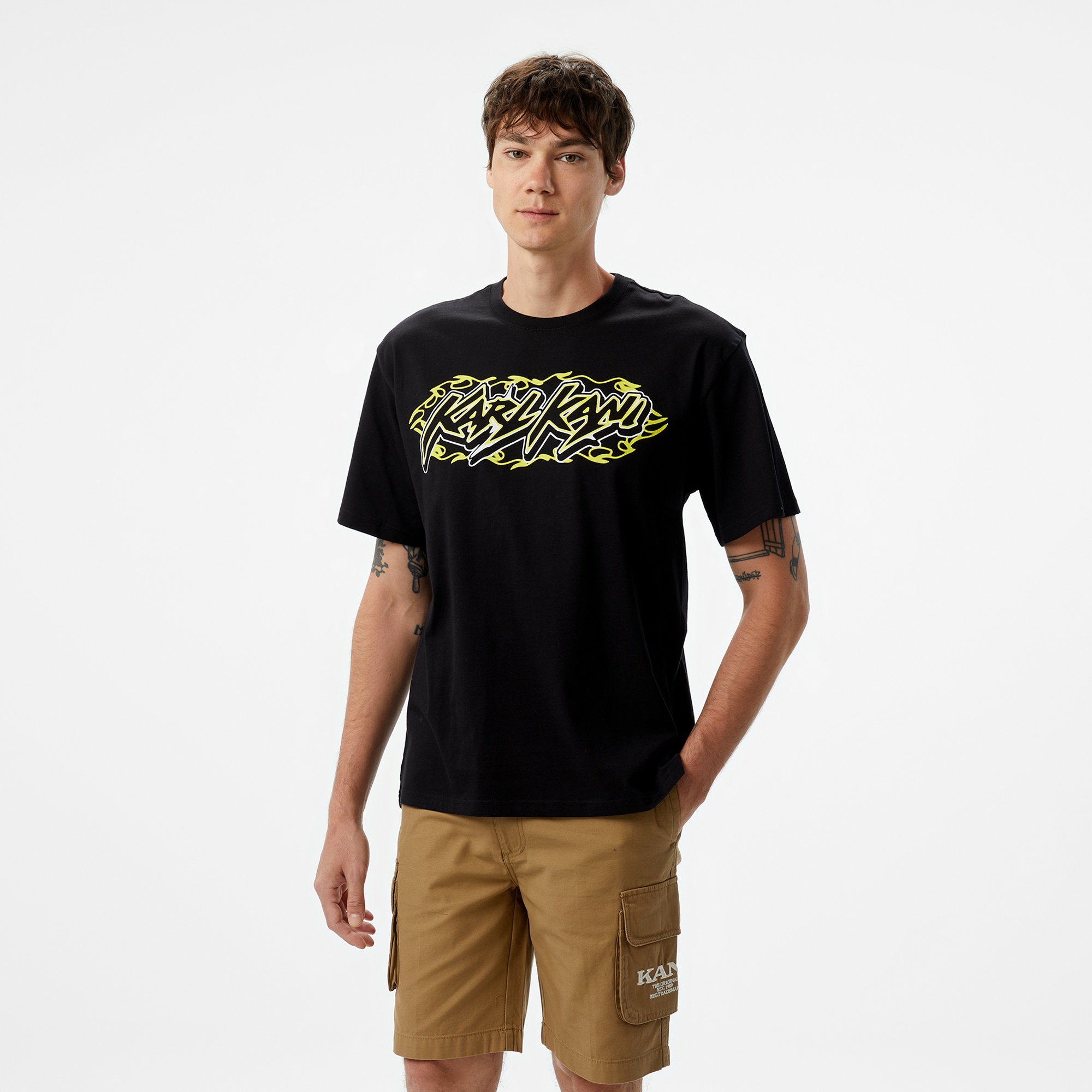 Karl Kani Woven Signature Airbush Amor Erkek Siyah T-Shirt