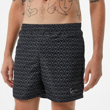  Karl Kani Signature Swim Erkek Siyah Mayo