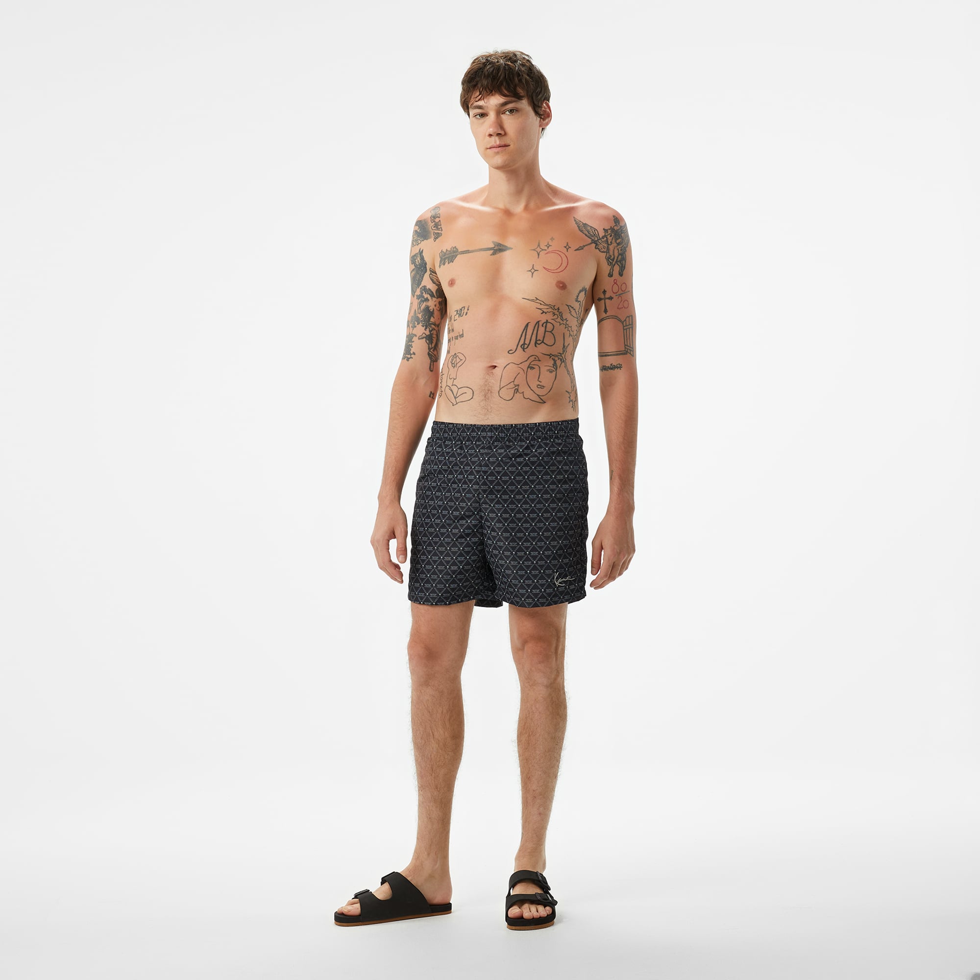  Karl Kani Signature Swim Erkek Siyah Mayo