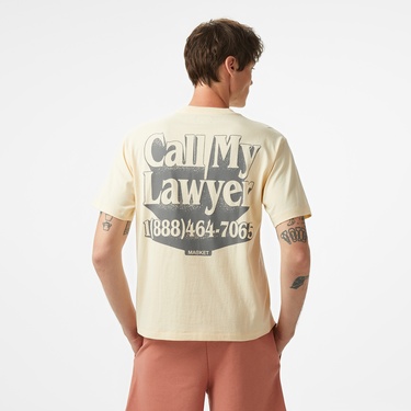  The Market 'Call My Lawyer' Erkek Bej T-Shirt