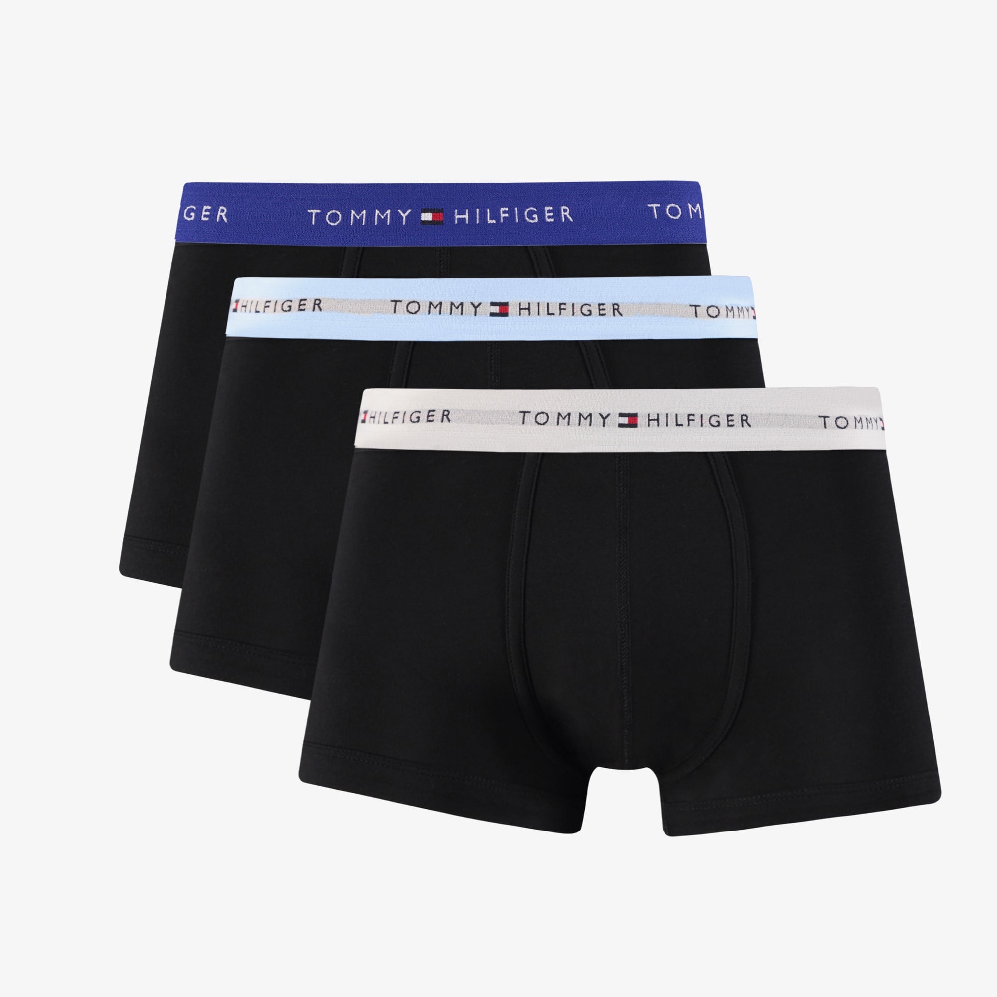Tommy Hilfiger Wb Trunk Erkek Mavi/Gri Bantlı 3'lü Siyah Boxer