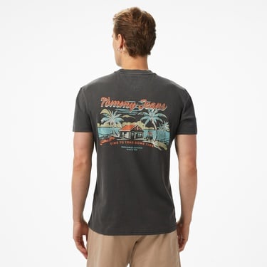  Tommy Jeans Regular Cabana Erkek Siyah T-Shirt