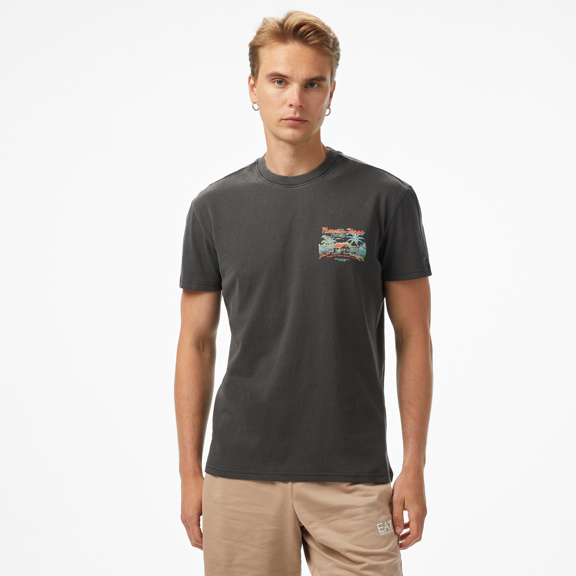 Tommy Jeans Regular Cabana Erkek Siyah T-Shirt