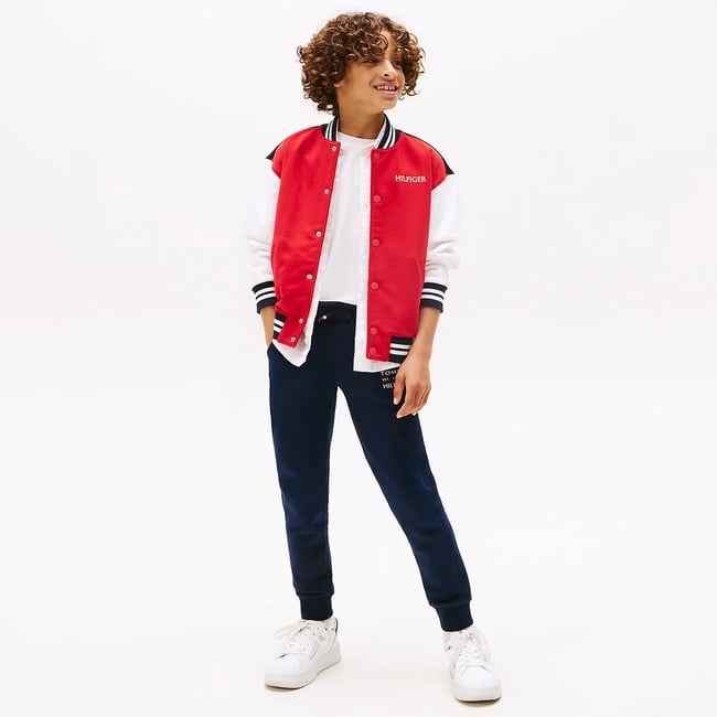  Tommy Hilfiger Cuffed Leg Logo Çocuk Siyah Eşofman Altı