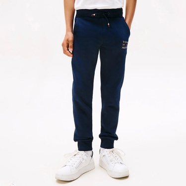  Tommy Hilfiger Cuffed Leg Logo Çocuk Siyah Eşofman Altı