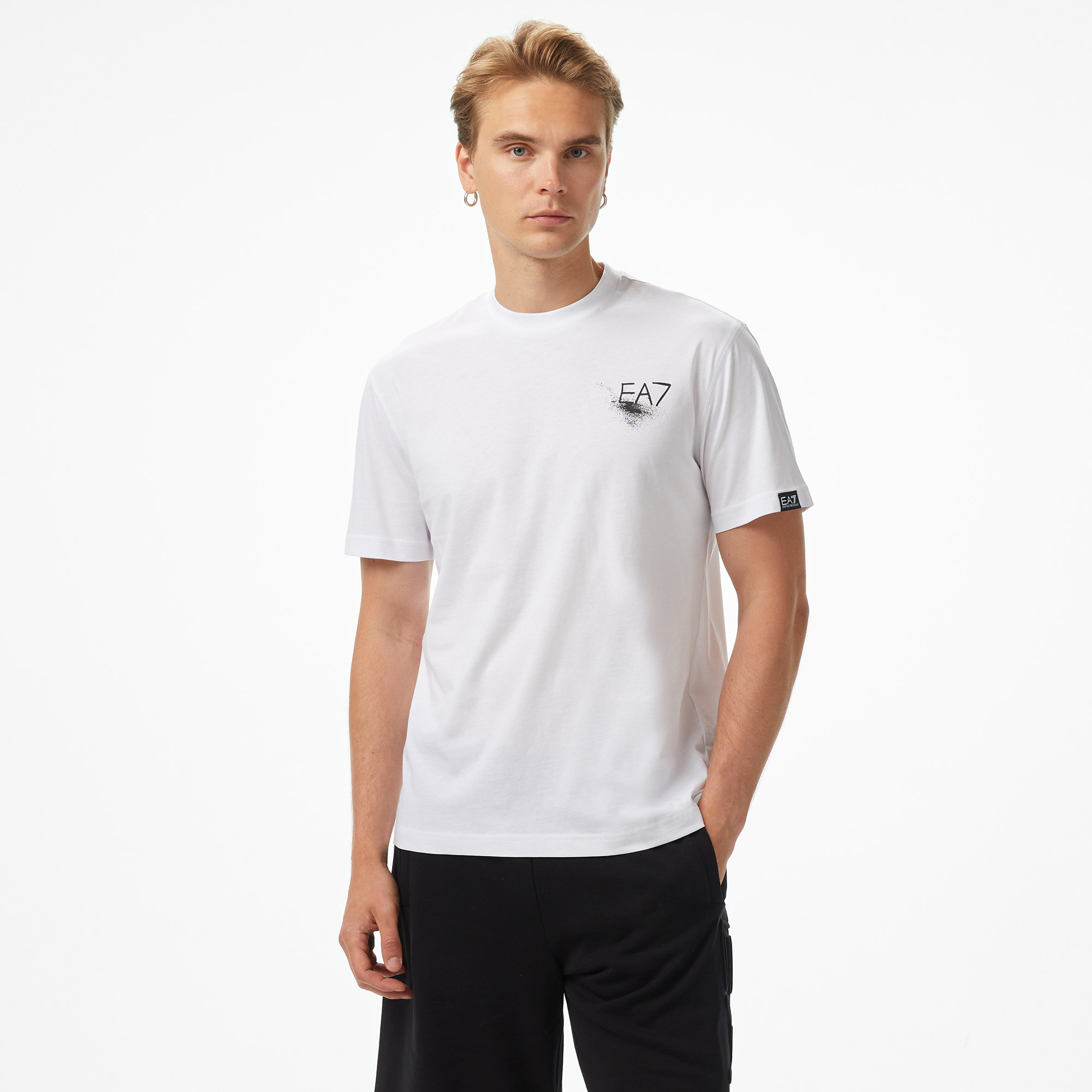  Emporio Armani Pamuklu Erkek Beyaz T-Shirt
