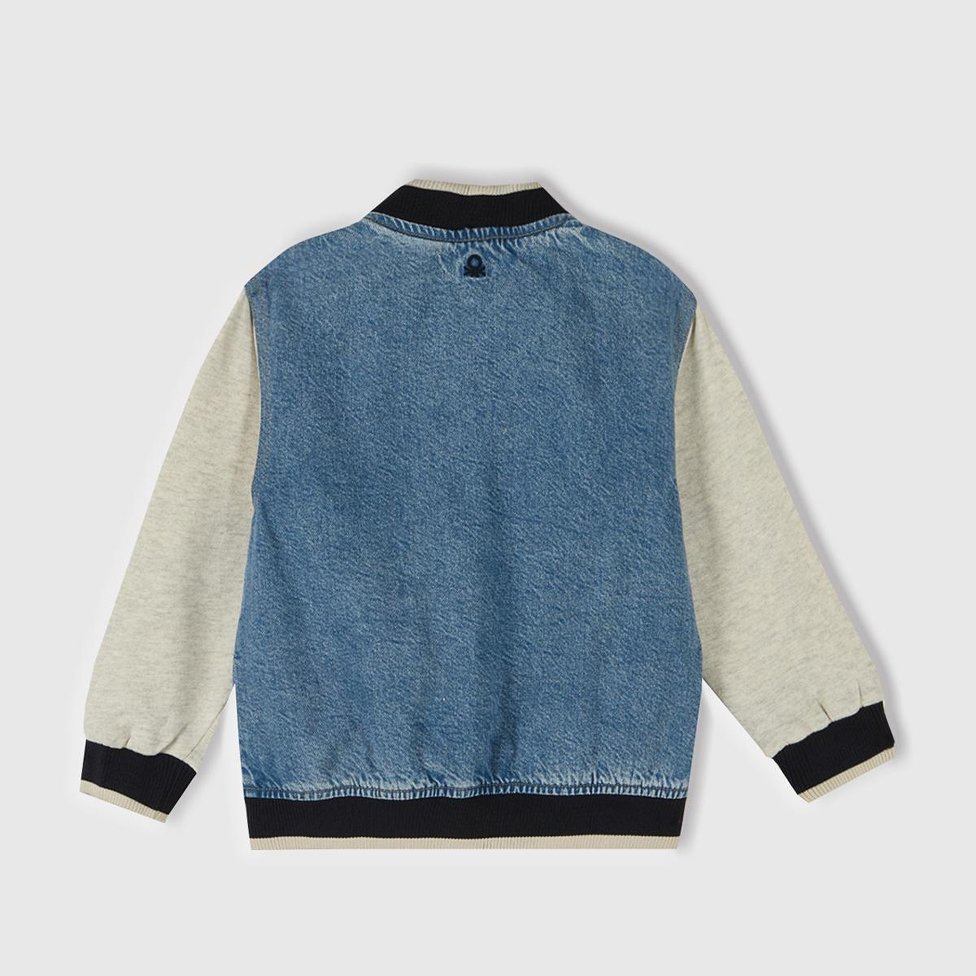 Erkek Çocuk Denim Önü Baskılı Denim Bomber Ceket