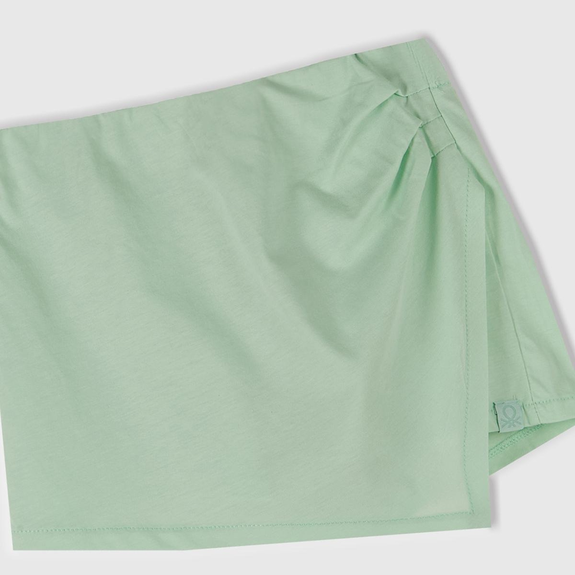 Kız Çocuk Su Yeşili Beli Lastikli Şort Etek