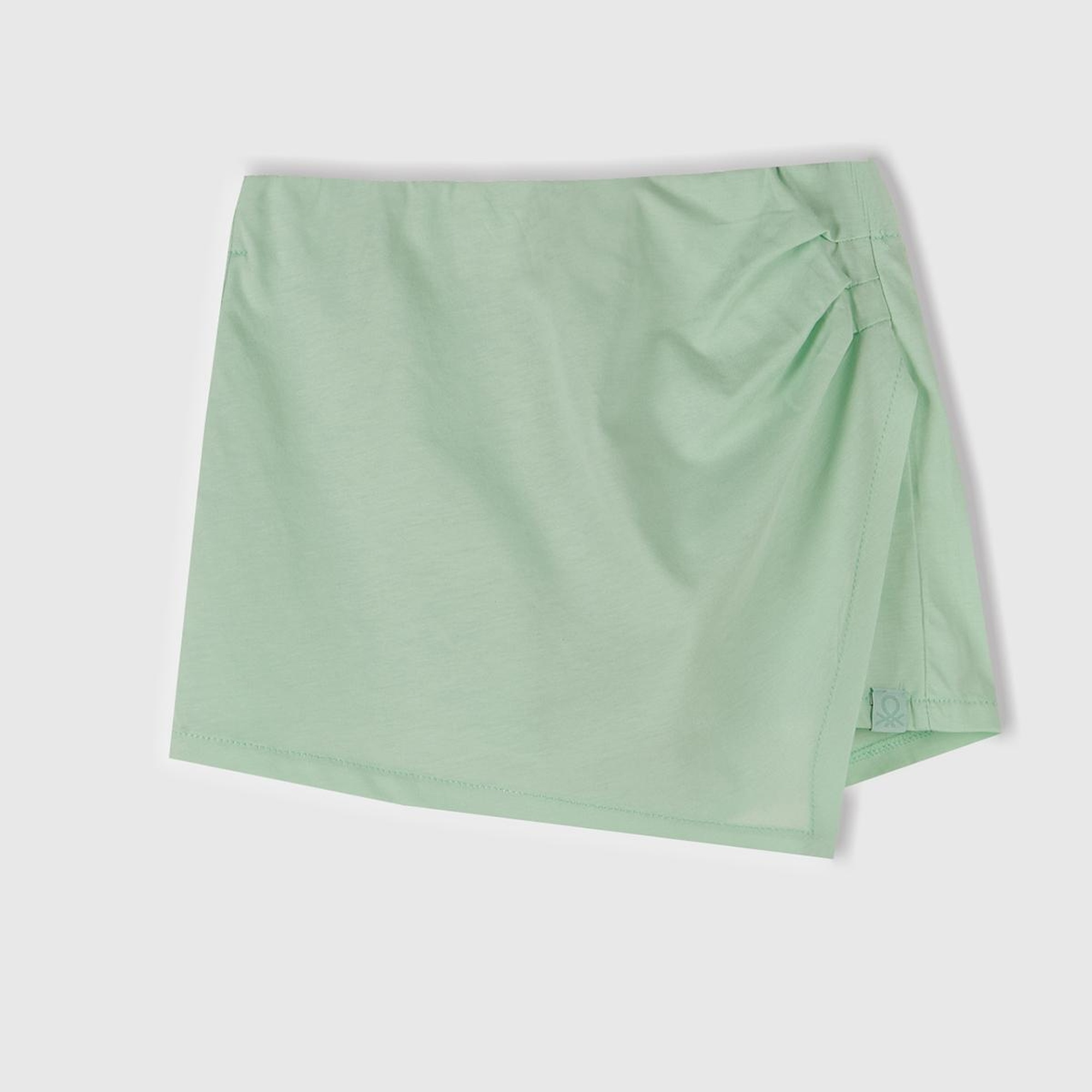 Kız Çocuk Su Yeşili Beli Lastikli Şort Etek