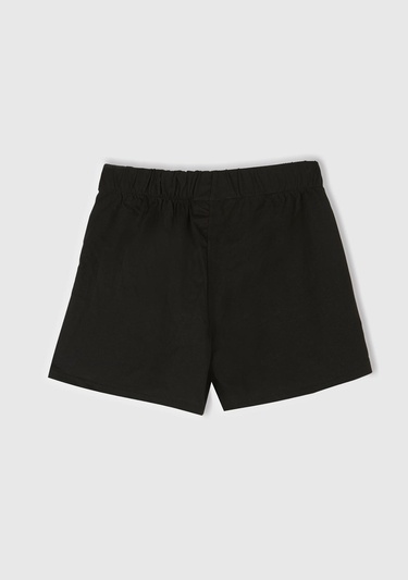  Kız Çocuk Siyah Beli Lastikli Şort Etek