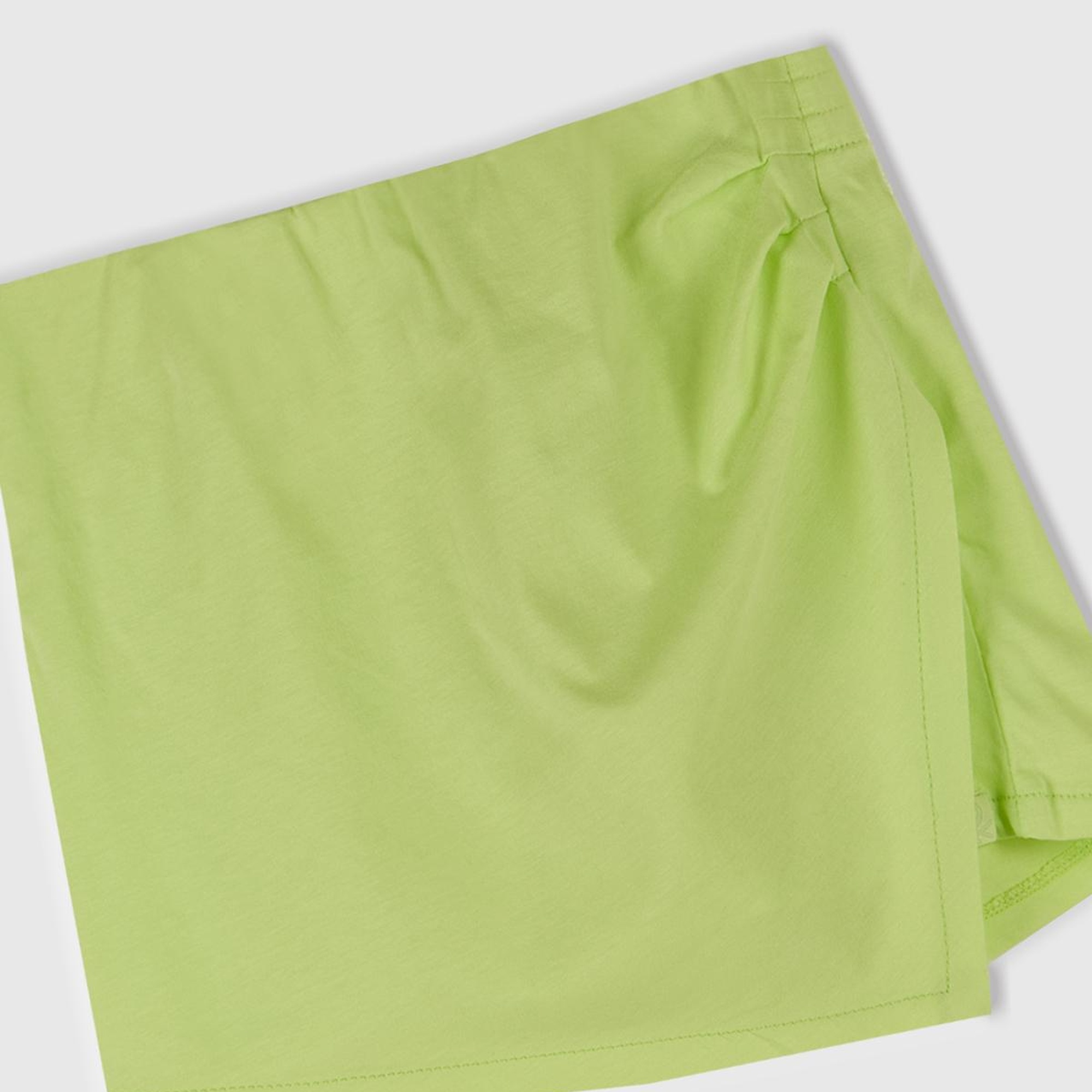 Kız Çocuk Sarı Beli Lastikli Şort Etek