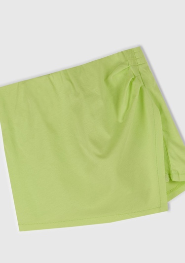  Kız Çocuk Sarı Beli Lastikli Şort Etek