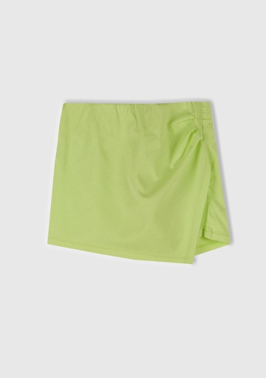  Kız Çocuk Sarı Beli Lastikli Şort Etek