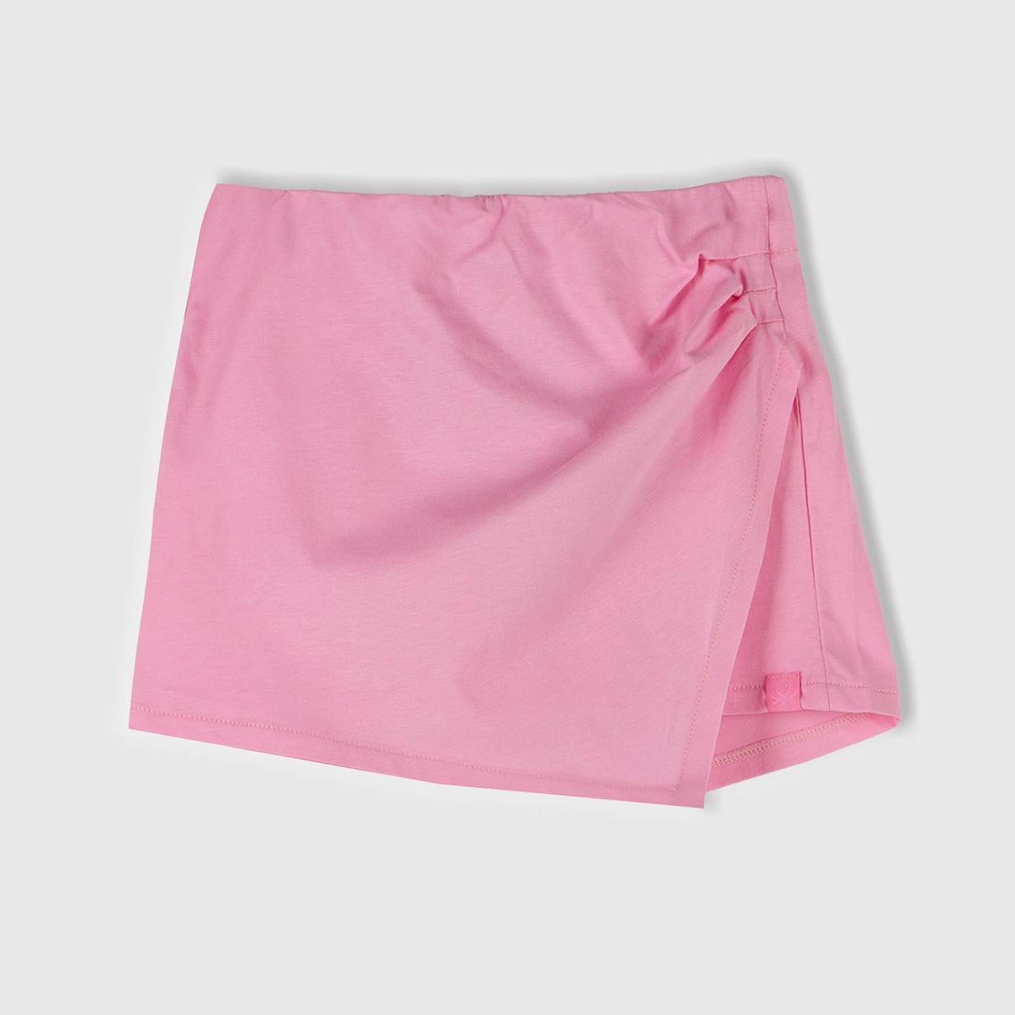 Kız Çocuk Pembe Beli Lastikli Şort Etek