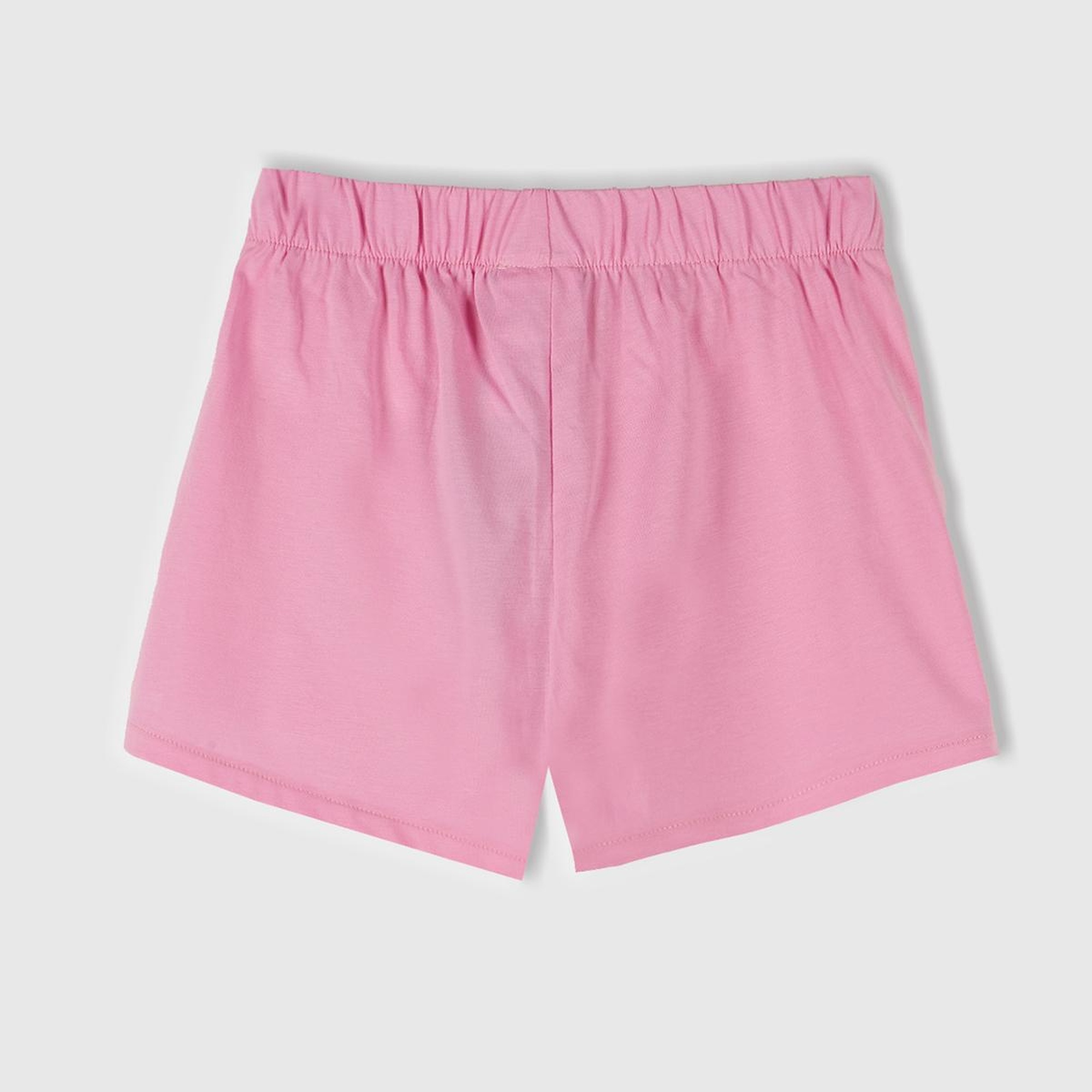 Kız Çocuk Pembe Beli Lastikli Şort Etek