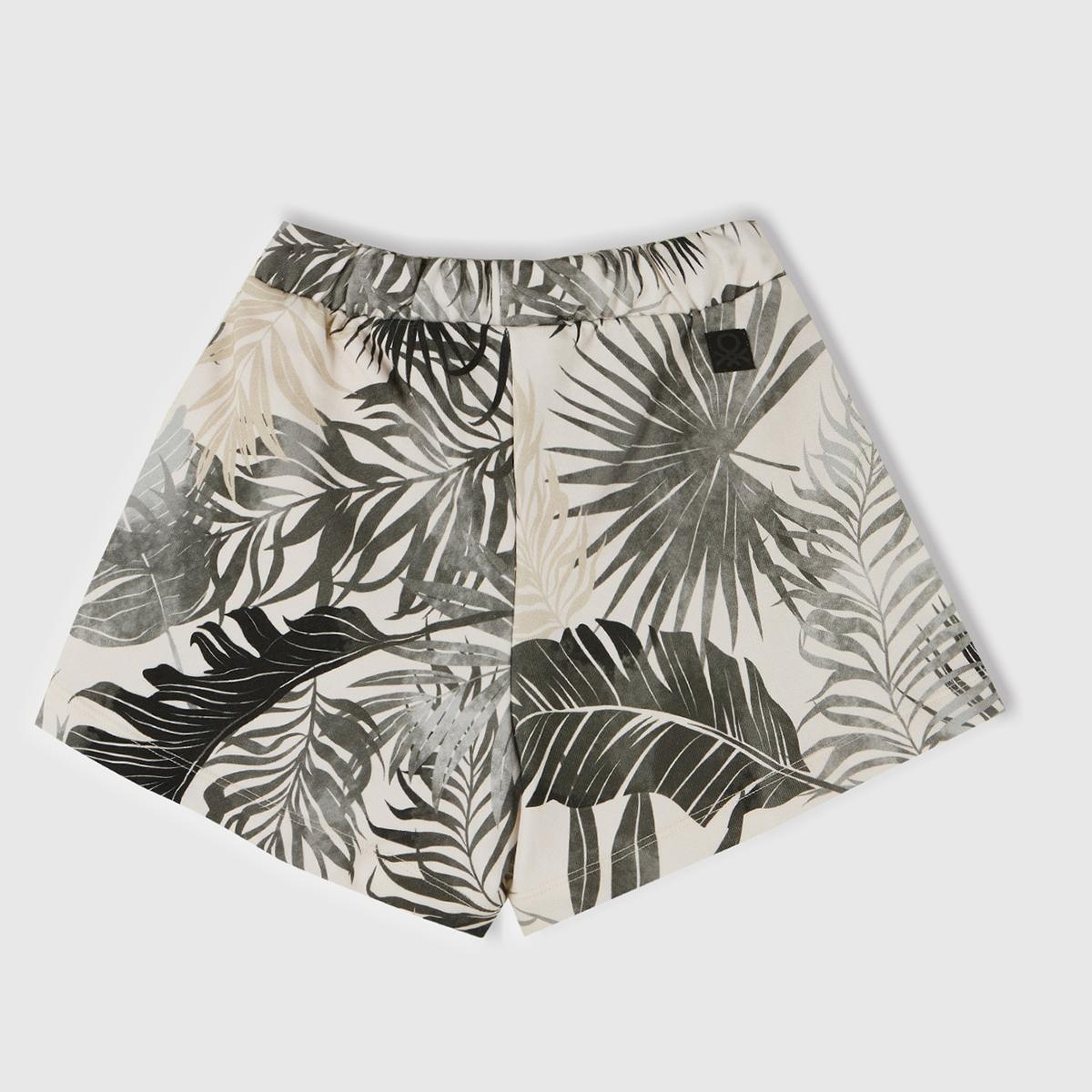 Kız Çocuk Siyah Mix Tamamı Baskılı Logo Etiketli Beli İpli Şort