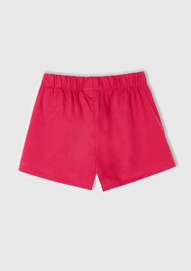  Kız Çocuk Fuşya Beli Lastikli Şort Etek