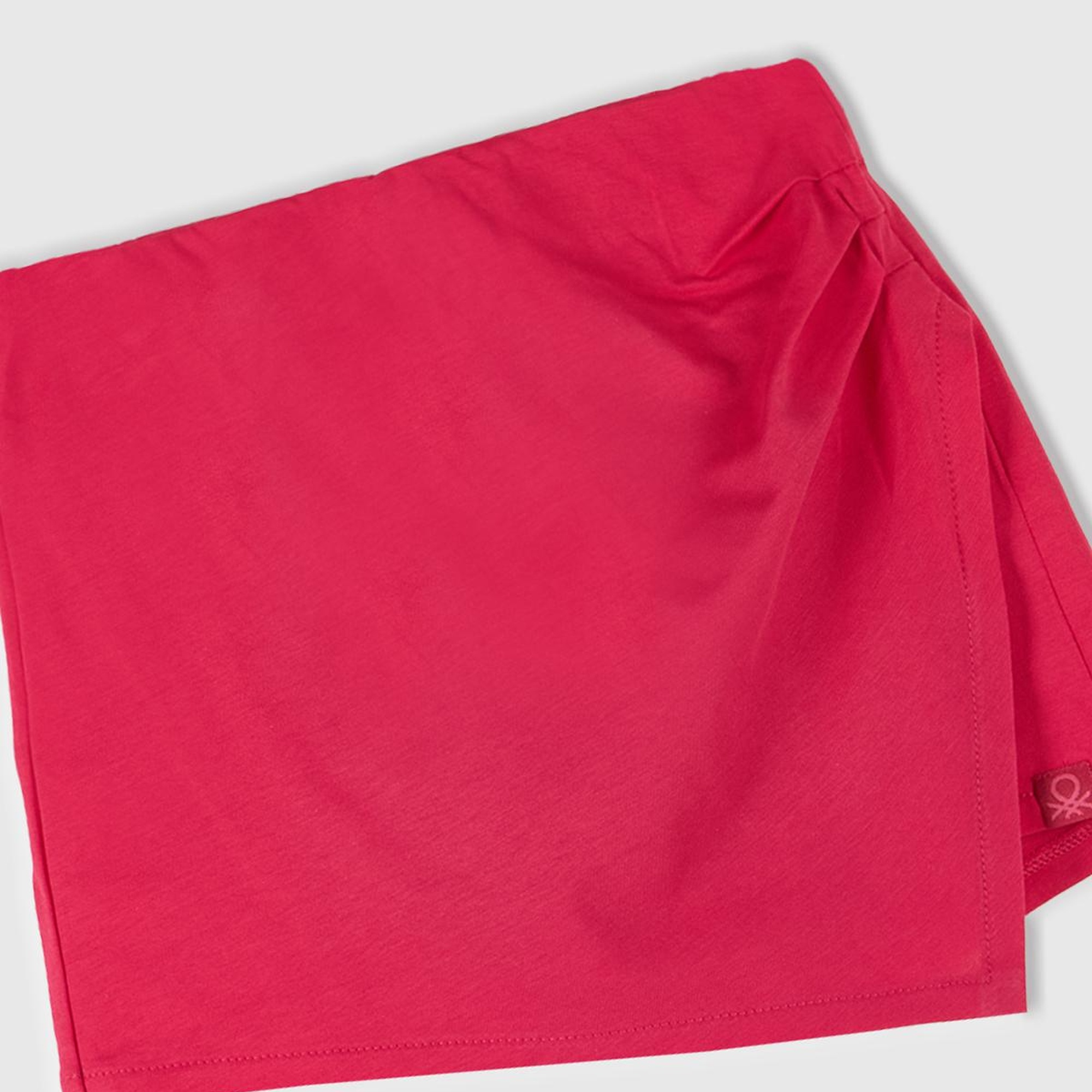 Kız Çocuk Fuşya Beli Lastikli Şort Etek