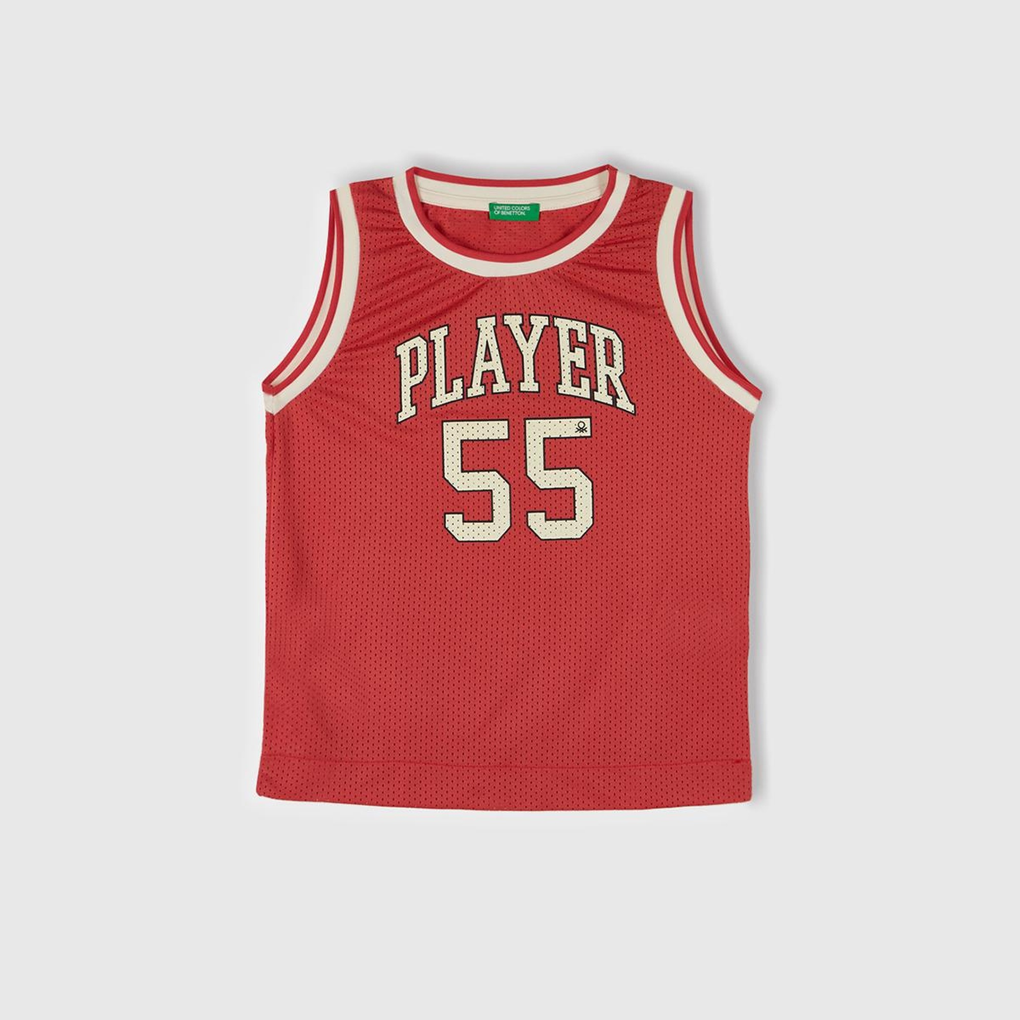 Erkek Çocuk Kırmızı Baskılı File Efekti Detaylı Basketbol Atleti