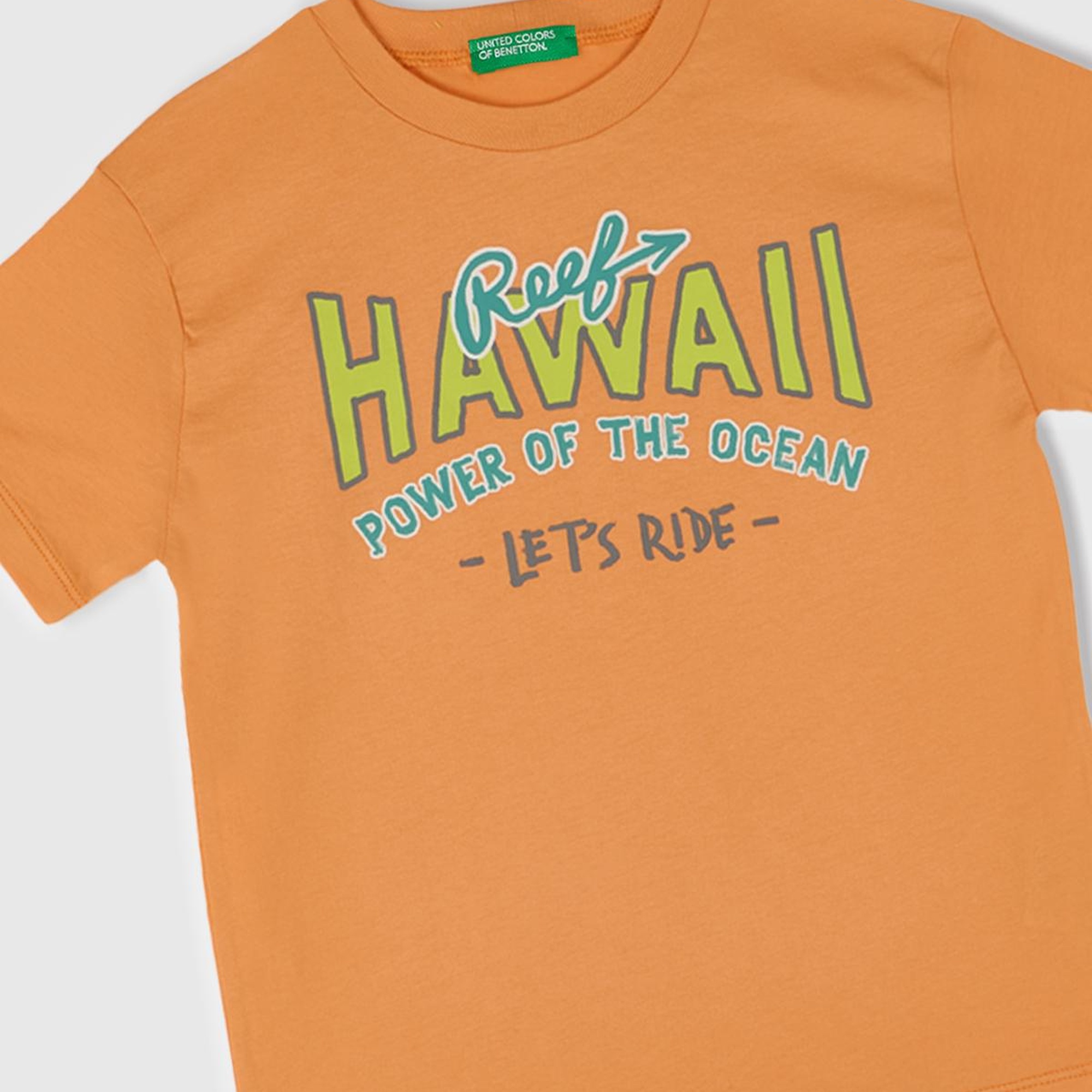 Erkek Çocuk Turuncu Slogan Baskılı T-Shirt