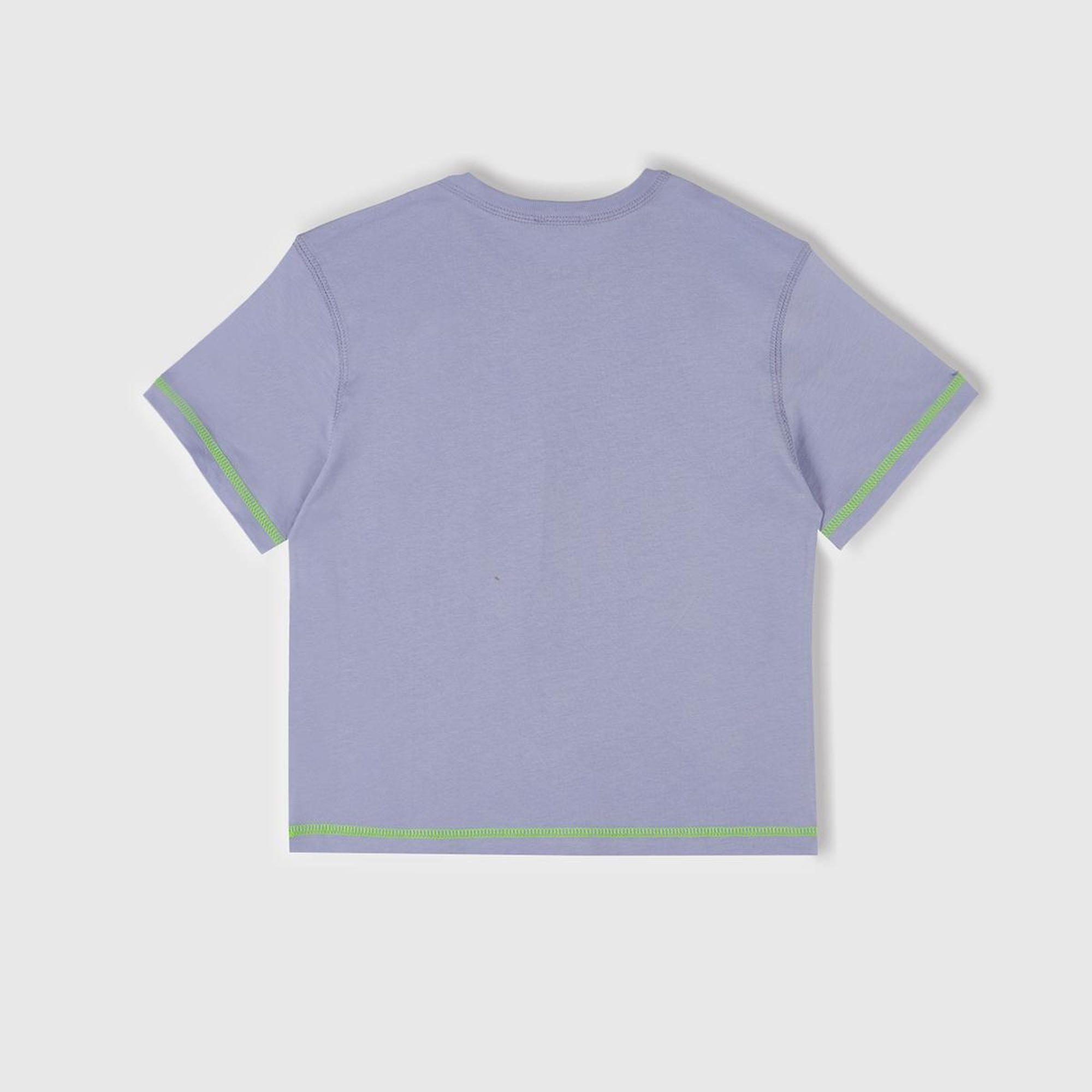 Erkek Çocuk Mor Fotoğraf Baskılı Kabartma Detaylı Kontrastlı T-Shirt