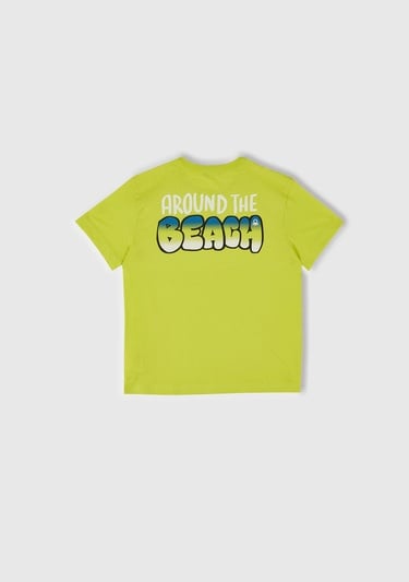  Erkek Çocuk Yeşil Ananas Bakılı T-Shirt