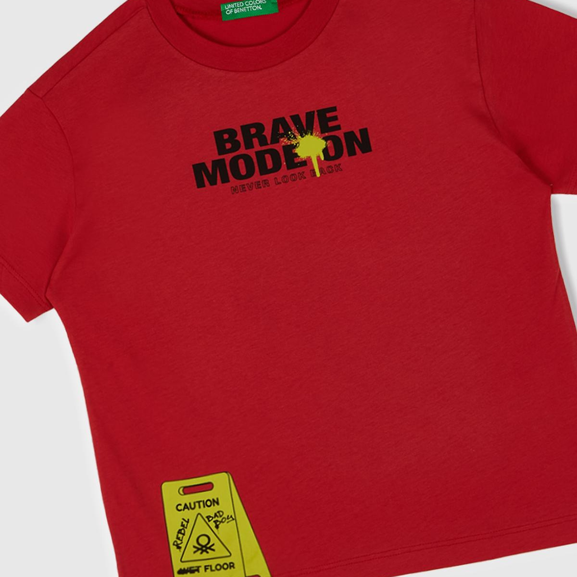 Erkek Çocuk Kırmızı Grafik Baskılı Kısa Kollu T-Shirt