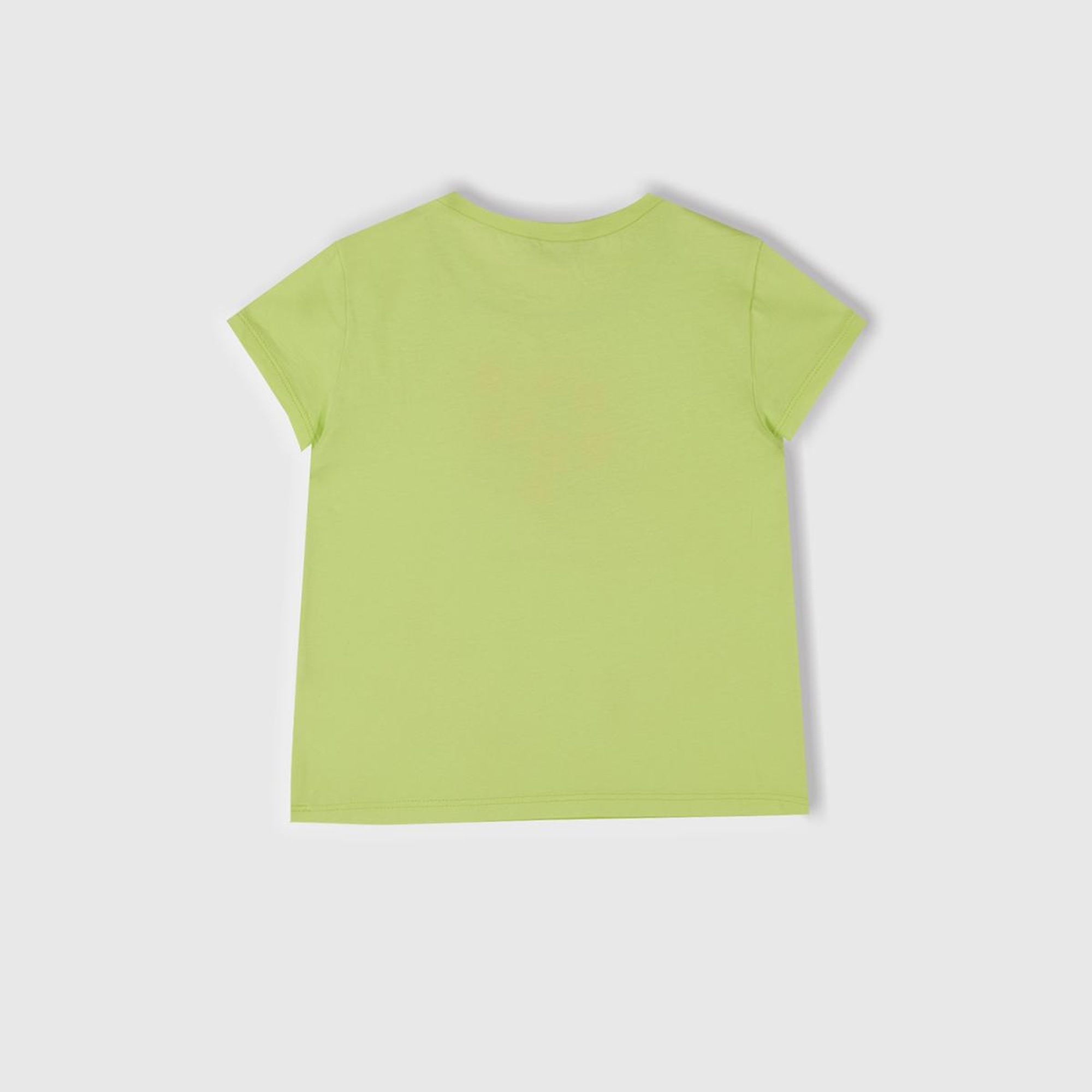 Kız Çocuk Sarı Grafik Baskılı Kısa Kollu T-Shirt