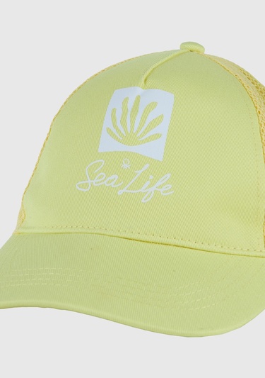  Erkek Çocuk Sarı Önü Baskılı Arkası Fileli Ayarlanabilir Kep Şapka