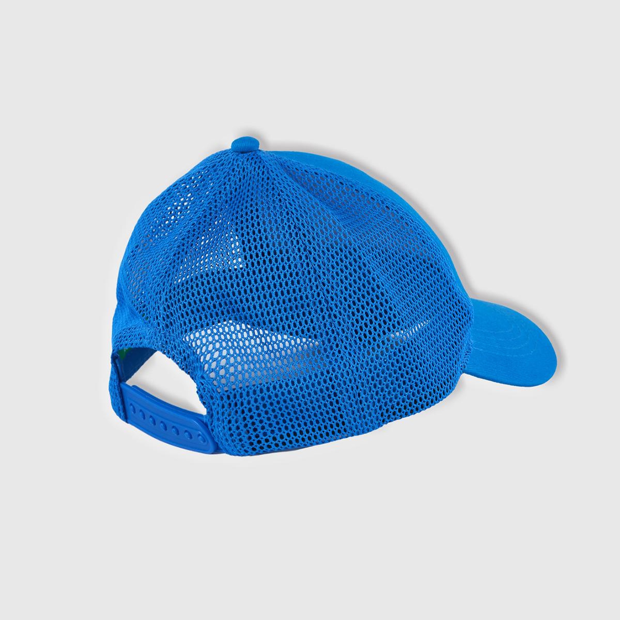 Erkek Çocuk Saks Mavi Önü Grafik Baskılı Arkası Fileli Ayarlanabilir Kep Şapka